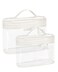 BAGSMART TSA Approved Toiletry Bag 2 Pack Clear Makeup Cosmetic Bag Organizer Quart Size Travel Bag for Toiletries Carryon Travel Accessories Essentials White2pcs