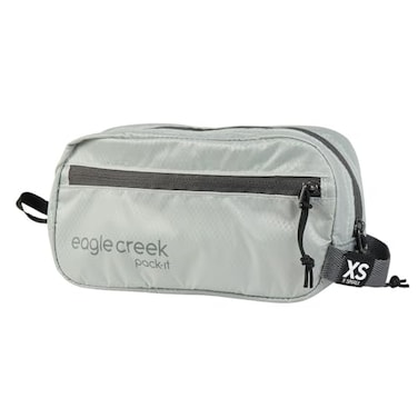 Eagle Creek PackIt Isolate Quick Trip Compact Travel Toiletry Bag for Optimizing Luggage Space Lightweight WaterResistant EasyGrab Zipper Sustainable Materials XSmall Storm Grey