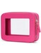 Popvibe Clear Makeup Bag Travel Cosmetic Case Transparent Toiletry Bag with Zipper Portable Make Up Organizer Traveling Compact Car Bag for Essentials Hotpink Medium