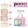 TOPEAST Hanging Toiletry Bag Large Capacity Personalized Travel Bag for Women Cruise Ship Essentials Letter S Pink