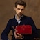 Time Resistance Leather Cosmetic Bag Italian Toiletry Dopp Kit Red