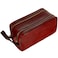 Time Resistance Leather Cosmetic Bag Italian Toiletry Dopp Kit Red