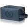 Aganmi Personalized Gifts Travel Toiletry Bag for Men Engraved Initial PU Leather Waterproof Shaving Bag for Toiletries Accessories Fathers Day Birthday Gift for Men Dad Husband Son Dark Blue S
