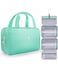 Chakipee Travel Hanging Toiletry Bag for Women Waterproof Cosmetic Organizer with Clear Window Lightweight Bathroom Bags for Essentials Makeup Shampoo Toiletries Green Medium