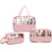 kamumanni Clear Toiletry Bag Large Capacity Toiletry Bag for Women 3 Pcs Toiletry Bag with Clear Window Shower Bag for Gym Camping Solid Pink CBG621042A5