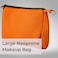 POPUPS Brand Large Makeup Bag with Zipper Neoprene Machine Washable Travel Toiletry Cosmetic Organizer Pouch for Women Basic Burnt Orange