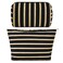 SOIDRAM 2 Pieces Makeup Bag Large Stripe Cosmetic Bag Capacity Canvas Mix Travel Toiletry Bag Organizer Cute Makeup Brushes Aesthetic Accessories Storage Bag for Women Stripe Mix Black