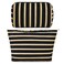 SOIDRAM 2 Pieces Makeup Bag Large Stripe Cosmetic Bag Capacity Canvas Mix Travel Toiletry Bag Organizer Cute Makeup Brushes Aesthetic Accessories Storage Bag for Women Stripe Mix Black