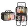 OCHEAL Travel Toiletry Bag Double Layer Clear Makeup Bag Organizer Large Capacity Cosmetic Bag for Traveling Women Beauty Essentials Multiple Compartments Makeup Case Black