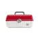 Caboodles School Spirit OnTheGo Girl Makeup Box Crimson Over White Hard Plastic Makeup Organizer Box BuiltIn Mirror Secure Latch for Safe Travel Spacious Storage for Large Items