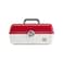 Caboodles School Spirit OnTheGo Girl Makeup Box Crimson Over White Hard Plastic Makeup Organizer Box BuiltIn Mirror Secure Latch for Safe Travel Spacious Storage for Large Items