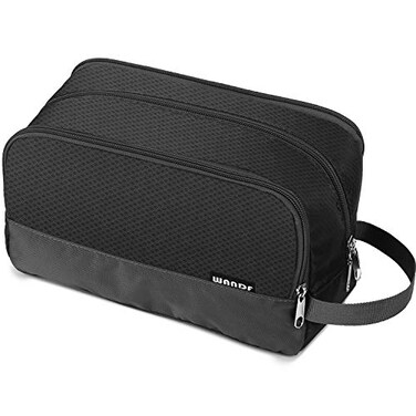 WANDF Toiletry Bag for Men Hanging Dopp Kit Water Resistant Shaving Bag Small Toiletry Bag for TravelingBlack