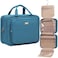 NISHEL Travel Toiletry Bag for Women Makeup Essentials Organizer Hanging Case for Accessories Cosmetics Large Size LakeBlue