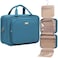 NISHEL Travel Toiletry Bag for Women Makeup Essentials Organizer Hanging Case for Accessories Cosmetics Large Size LakeBlue