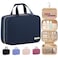 HOTOR Travel Toiletry Bag wHanging Hook Spacious Toiletry Bag Essentials for Women Men Makeup BagBig Comparment Waterproof for Travel Accessories Medium Navy Blue
