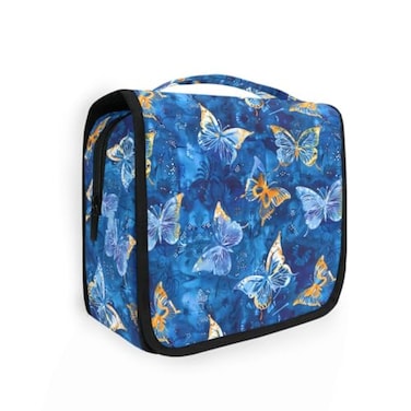 senya Hanging Travel Toiletry Bag Butterflies Dye Navy Kit Makeup Case Cosmetics Organizer for Men Women