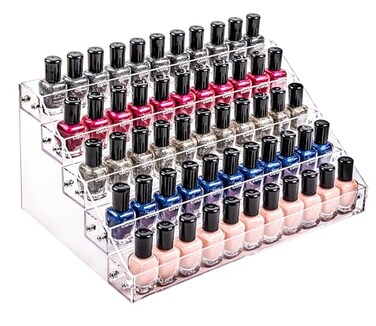 Kingtaily Nail Polish Organizer 5 Layers Acrylic Display Rack Cosmetics Storage Unisex