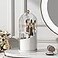 YOOLENS Makeup Brush Holder with Lid 360 Rotating Clear Dustproof Make Up Organizers for Vanity Bathroom Countertop Transparent