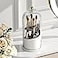 GAXmi Makeup Brush Holder with Lid Cosmetic Tools Organizer 360 Rotating Waterproof Dustproof Beauty Brushes Storage for Vanity Transparent