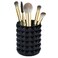 Funtygy Acrylic Makeup Brush Holder Organizer Black Pencil Pen Holder Crystal Cosmetics Brushes Cup Storage Solution Round