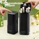DASITON Makeup Brush Holder with Lid4 Slots Makeup Brush OrganizerAutomatic Lifting Makeup Cosmetics Organizerfor Vanity DecorBathroom CountertopDustproof Cosmetic Brushes ContainerSilverBlack