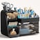 HBlife Cologne Organizer for Men Makeup Organizer with Brush Holder for Vanity Large Plastic Bathroom Countertop Organizer Skin Care Storage Fathers Day Gift for Dad Husband Black