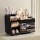 HBlife Cologne Organizer for Men Makeup Organizer with Brush Holder for Vanity Large Plastic Bathroom Countertop Organizer Skin Care Storage Fathers Day Gift for Dad Husband Black