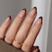 BTArtbox Press On Nails Short Almond Tortoise Shell Winter French Tip Press On Nails Soft Gel Fake Nails Brown Reusable Glue On Nails with Nail Glue in 16 Sizes 32 Stick On Nail Kit