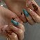 ASABITE 24Pcs Medium Almond Press on Nails French Tip Fake Nails with Brown Leopard Gold Line Design Glossy Reusable False Nail Artificial Acrylic Nails Press ons Holiday Stick on Nails for Women DIY