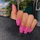 XCREANDO Hot Pink Nails Press ons Neon Pink Press on Nails Medium Square Glue on Nails Medium Length Short Acrylic Glue on Medium Coffin Fake Nails False Nails for Women Solid Color Gel Nails 24Pcs