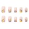 TUZANDW Square Press on Nails Short TUZADNW Flower Design Short Fake Nails Press ons24 Pcs Artificial Nude Full Cover Glue on Nails Glossy Stick on Acrylic Nails for Women