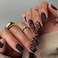 Vezocim Press on Nails Short with Leopard Designs 24Pcs Full Cover Reusable False Nails with Glue Artificial Square Fingernails Acrylic Fake Nails for Women Girls Stick on Nails with Charm Decorations