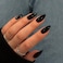 KQueenest 48 Pcs Black Press on Nails Almond Medium Length Press on Black Nails Solid Color Medium Fake Nails Acrylic Stiletto Nails Glue on LongLasting Gel Stick on Nails for Women Gift