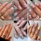 Jsiallye 6 Packs Press on Nails ShortFlower French Press on Nails Almond And OvalGlue on Nails in 12 Sizes 24 Fake Nails Kit Stick on Nails for Women