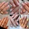 Jsiallye 6 Packs Press on Nails ShortFlower French Press on Nails Almond And OvalGlue on Nails in 12 Sizes 24 Fake Nails Kit Stick on Nails for Women