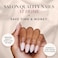 Glamnetic Press On Nails Snowdrift Opaque Gradient Ombre Snowflake Graphic Short Almond Fake Nails in a Matte Finish Salon Quality 15 Sizes 30 Nail Kit