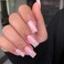 KQueenest Light Pink Press on Nails Long Medium Sheer Pastel Pink Fake Nails Press ons Glossy Soft Gel Glue on Nails Medium Coffin Reusable Opaque Square Tip Stick on Nail for Women 24 Pcs