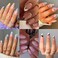 CTTHNBD 6 Pack Press on Nails Almond French Tip Swirl False Gel 144 Pcs 12 Sizes 6 Styles