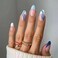 CTTHNBD 6 Pack Press on Nails Almond French Tip Swirl False Gel 144 Pcs 12 Sizes 6 Styles