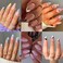 CTTHNBD 6 Pack Press on Nails Almond French Tip Swirl False Gel 144 Pcs 12 Sizes 6 Styles