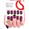Curvlife Press on Nails 30pcs Fake Grayish Purple Acrylic Nails with Short Design Full Cover Reusable Nail Kit with Nail Glue Adhesive Tabs