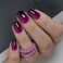Curvlife Press on Nails 30pcs Fake Grayish Purple Acrylic Nails with Short Design Full Cover Reusable Nail Kit with Nail Glue Adhesive Tabs