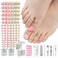 SXC Cosmetics XPro Tips French Tip Press On Toenails for Women Acrylic Soft Gel System Short French Pastel Glow Short