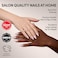 Glamnetic Press On Nails The Vow Short Almond Fake Nails Nude with a Glossy Velvet Finish Salon Quality 15 Sizes 30 Nail Kit with Glue