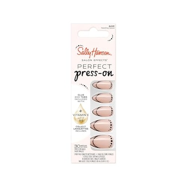 Sally Hansen Salon Effects Perfect PressOn Nails Almond Shape Easy to Apply NonDamaging 30 Nails Nail Glue Adhesive Tabs File Needing Space