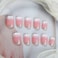 Foccna Square Ombre Press on Nails Soft Gel Press on Nails Short Pink Fake Nails Square Bling Glossy False Nail Tips Artificial Nails for Women and Girls24pcs