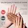 Glamnetic Press On Nails Blush Dunes Short Squoval Fake Nails with Pink French Tips and 3D Accents Salon Quality Summer Nails 15 Sizes 30 Nail Kit with Glue