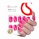 CurvLife Soft Gel Press on Nails Short Square Hot Pink Acrylic Fake Nails with Apricot Design Full Cover False Nails Glossy Nude Glue on Nails Artificial Stick on Nails for Women BrightPink
