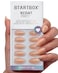 BTArtbox Press On Nails Short LampCurable Sparkly Almond Press On Nails with Glue for Women SemiTransparent Soft Gel Glue On Nails in 16 Sizes 32 Stick On Nails Kit Glow Mates