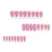 Foccna French Press on Nails Medium Long Pink Fake Nails Square Bling Glossy 3D Flower Design False Nail Tips Artificial Nails Finger Manicure for Women and Girls24pcs